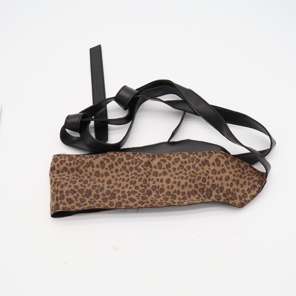 Leopard Print Waist Belt with Black Straps